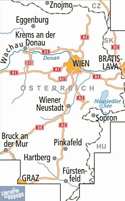 BVA & ADFC Verlag - Carte indéchirable Vélo - OS2 Autriche - Vienne, Burgenland