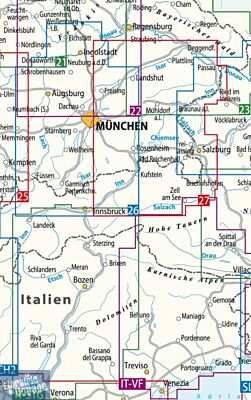 BVA & ADFC Verlag - Carte vélo indéchirable - Allemagne n°26 - Oberbayern West, München (Munich, Bavière)