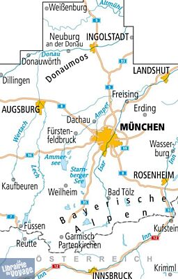 BVA & ADFC Verlag - Carte vélo indéchirable - Allemagne n°26 - Oberbayern West, München (Munich, Bavière)
