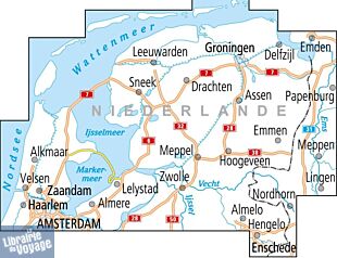BVA & ADFC Verlag - Carte vélo indéchirable - Réf.NL1 - Pays-Bas nord