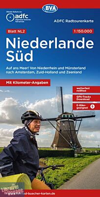 BVA & ADFC Verlag - Carte vélo indéchirable - Réf.NL2 - Pays-Bas sud