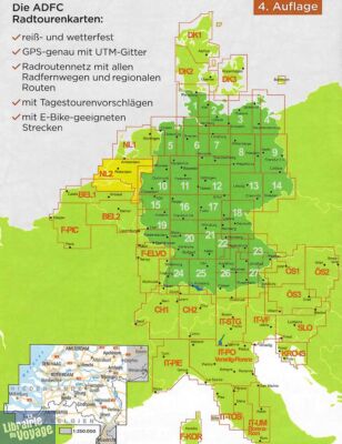 BVA & ADFC Verlag - Carte vélo indéchirable - Réf.NL2 - Pays-Bas sud
