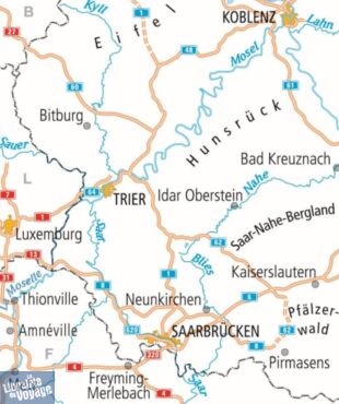 BVA Verlag - Carte indéchirable n°19 - Saarland - Mosel (Sarre - Moselle)