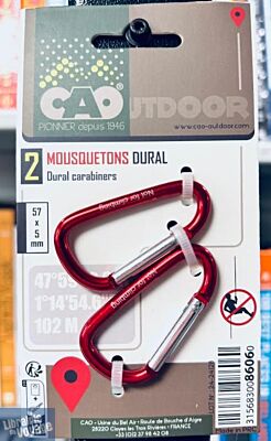 C.A.O Outdoor - Lot de deux mousquetons (rouge) - ref.8606