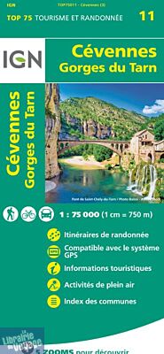 I.G.N - Collection Carte Top 75 - Les Cévennes - Gorges du Tarn