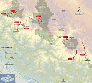Cicerone - Guide de randonnées (en anglais) - Trekking in the Indian Himalayas (8 treks in Uttarakhand - Nanda Devi Sanctuary, Shivling and Gaumukh, the source of the Ganges)