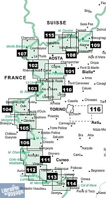Istituto Geografico Centrale (I.G.C) - N°105 - Sestrière, Clavière, Sansicario, Prali