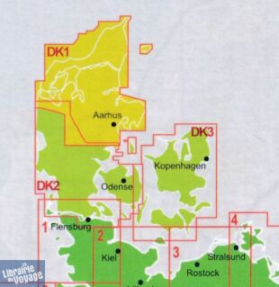 BVA & ADFC Verlag - Carte indéchirable Vélo - DK1 - Danemark Jütland Nord