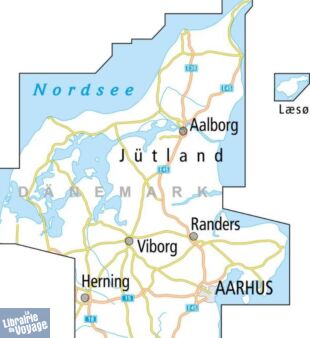BVA & ADFC Verlag - Carte indéchirable Vélo - DK1 - Danemark Jütland Nord