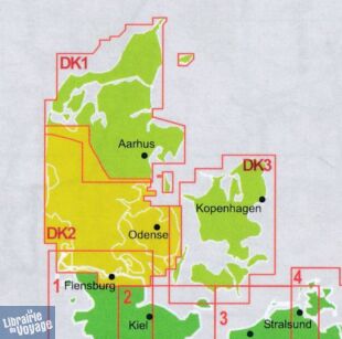 BVA & ADFC Verlag - Carte indéchirable Vélo - DK2 - Danemark Jütland Sud Fünen