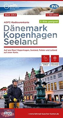 BVA & ADFC Verlag - Carte indéchirable Vélo - DK3 - Danemark Copenhague Seeland