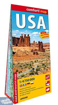 Editions ExpressMap - Carte routière et touristique des États-Unis d'Amérique (USA)