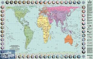 Editions Huber - Carte Murale - Carte du monde projection de Peters à plat - 82x130 cm - Papier