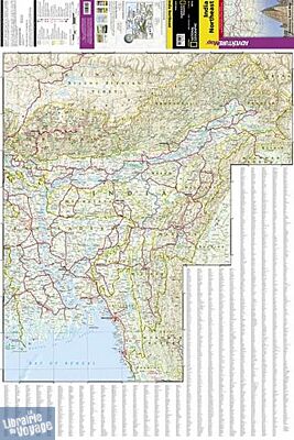 Editions National Geographic - Carte du nord-est de l'Inde