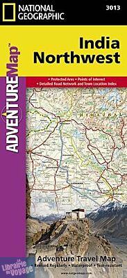 Editions National Geographic - Carte du nord-ouest de l'Inde Rajasthan