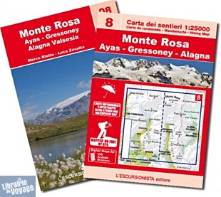 L'Escursionista - Carte de randonnées - N°8 - Monte Rosa - Ayas - Gressoney - Alagna
