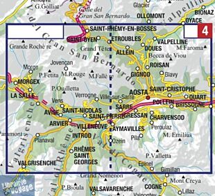 L'Escursionista - Carte de randonnées - N°4 - Conca di Aosta, Mont Emilius, Mont Fallère