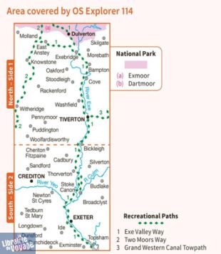 Ordnance Survey - Collection Explorer n°114 - Exeter & the Exe Valley (Crediton, Tiverton & Dulverton)