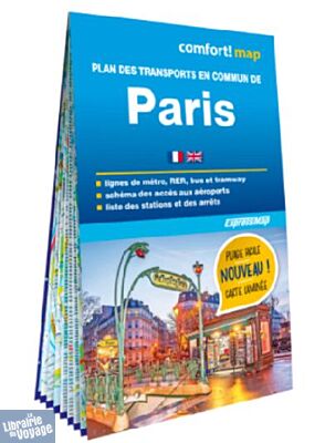 Express Map - Carte plastifiée - Plan des transports en commun de Paris