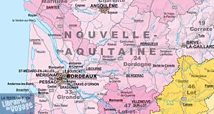 Express Map - Poster - Carte de France murale administrative et physique - Plastifiée (avec barres)