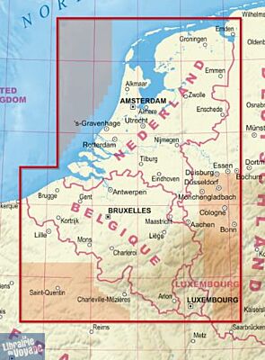 ExpressMap - Carte routière du Bénélux - Plastifiée