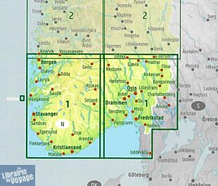 Freytag & Berndt - Carte de Norvège - n°1 - Norvège sud (Oslo, Bergen, Stavanger)