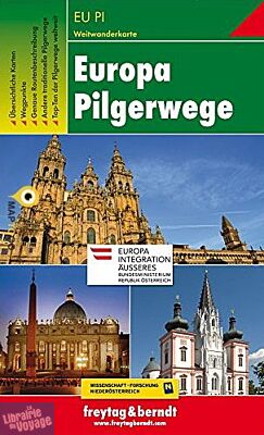 Freytag & Berndt - Carte des chemins de pélerinages en Europe