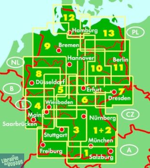 Freytag & Berndt - Carte du Palatinat rhénan - Sarre