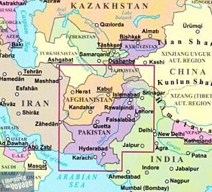 Gizi Map - Carte d'Afghanistan (avec le plan de Kaboul et 5 autres villes)