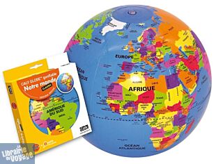 Globe gonflable en français - bleu