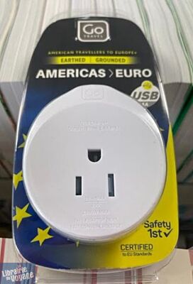 Go Travel - Ref.621 - Adaptateur USA vers Europe (avec usb)