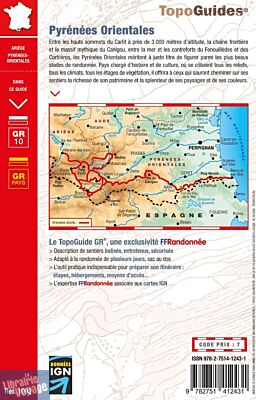 Topo-guide FFRandonnée - Réf.1092 - Pyrénées Orientales : La Traversée des Pyrénées - GR10 (et tours du Capcir, du Carlit et de Cerdagne)