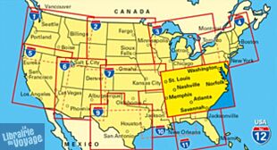 Hallwag - Carte régionale USA n°8 - Southeast (middle Atlantic, Appalachian moutains)