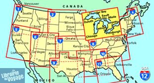 Hallwag - Carte régionale USA n°3 - Great Lakes (la région des grands lacs)