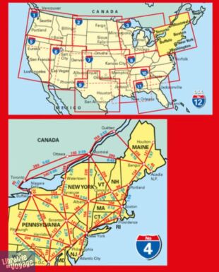 Hallwag - Carte régionale USA n°4 - Nouvelle-Angleterre (New England, Atlantic northeast)