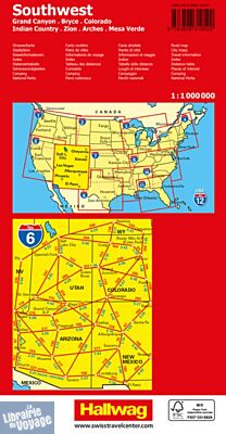 Hallwag - Carte régionale USA n°6 - Southwest USA (Southern Rockies - Canyon Country)