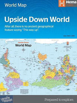 Hema - Carte murale du monde - World Upside down - papier et pliée  (en anglais)