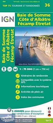 I.G.N - Collection Carte Top 75 - n°36 - Baie de Somme Cote D'albâtre - Fécamp - Etretat