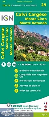 I.G.N - Carte - Collection TOP 75 - N°29 - Calvi - Cargèse - Monte Cinto - Monte Rotondo