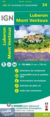 I.G.N - Collection Carte Top 75 - n°34 - Luberon - Mont Ventoux
