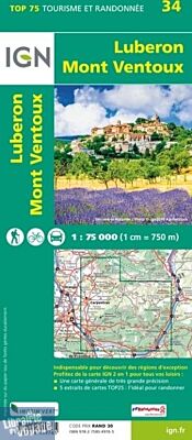 I.G.N - Collection Carte Top 75 - n°34 - Luberon - Mont Ventoux