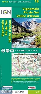 I.G.N - Collection Carte Top 75 - Vignemale - Pic de Ger - Vallée d'Ossau