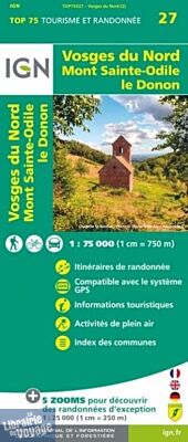I.G.N - Collection Carte Top 75 - n°27 - Vosges du nord - Mont Saint -Odile - Le Donon