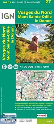 I.G.N - Collection Carte Top 75 - n°27 - Vosges du nord - Mont Saint -Odile - Le Donon