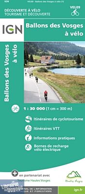 I.G.N. - Carte - Découverte à vélo ref.VEL09 - Ballons des Vosges à vélo