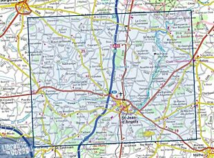 I.G.N. Carte au 1-25.000ème - Série bleue - 1530 SB - Saint-Jean-D'angély - Tonnay-Boutonne