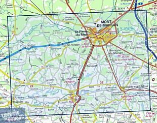 I.G.N. Carte au 1-25.000ème - Série bleue - 1542 SB - Mont-De-Marsan - Saint-Sever