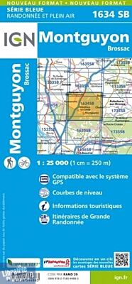 I.G.N. Carte au 1-25.000ème - Série bleue - 1634SB - Montguyon - Brossac