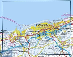 I.G.N. Carte au 1-25.000ème - Série bleue - 2302SB - Dunkerque - Gravelines 