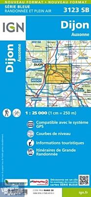 I.G.N. Carte au 1-25.000ème - Série bleue - 3123SB - Dijon - Auxonne